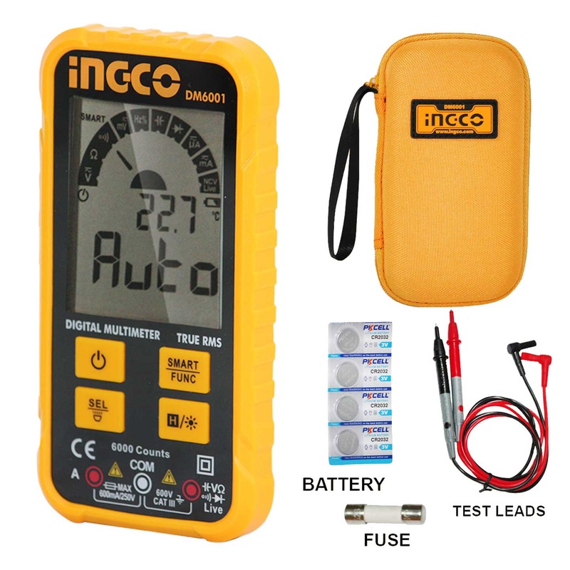 Ingco DM6001 Digital Multi Meter / Tester True RMS