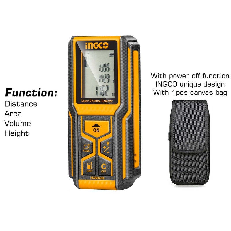 Ingco HLDD06028 Laser Distance Detector Measurer / Range finder [60 meters]