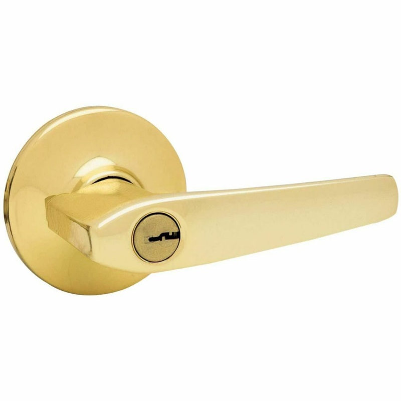 Kwikset 405DL 3 CP Polished Brass Delta Entry Lever