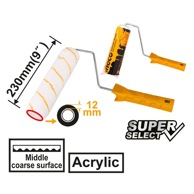Ingco HRHT28302 Paint Roller 9" (Inner Wall) Cylinder Brush [SS] (HRHT2822302)
