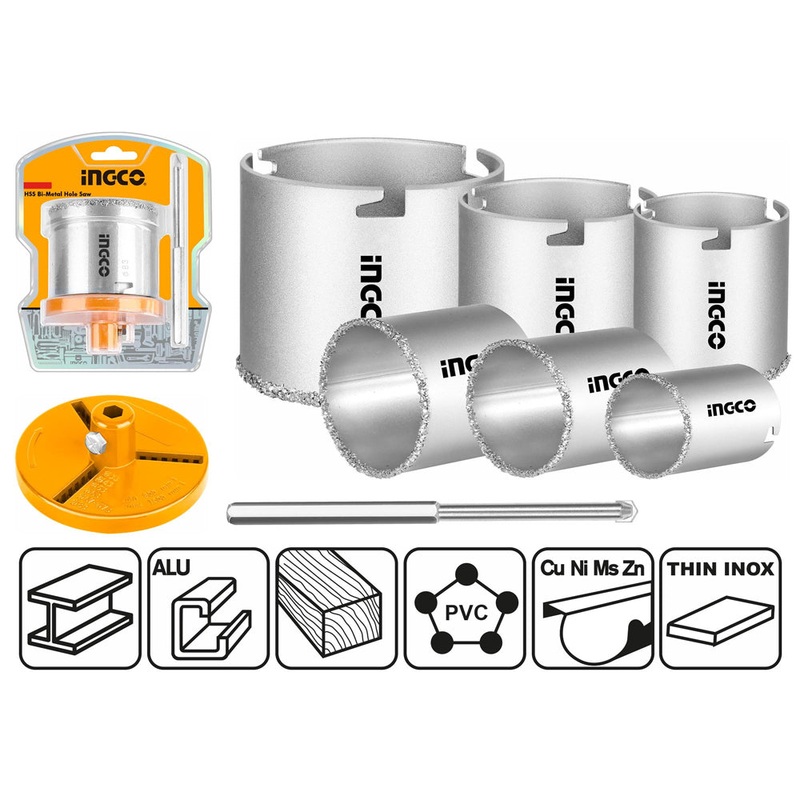 Ingco HSB4061 TCT Hole Saw Set (Carbide Gritted)