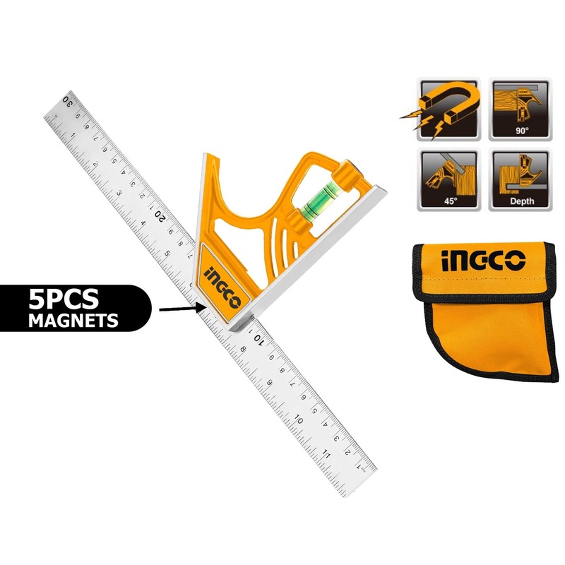 Ingco HSR530255 Magnetic Lock Combination Square 12"