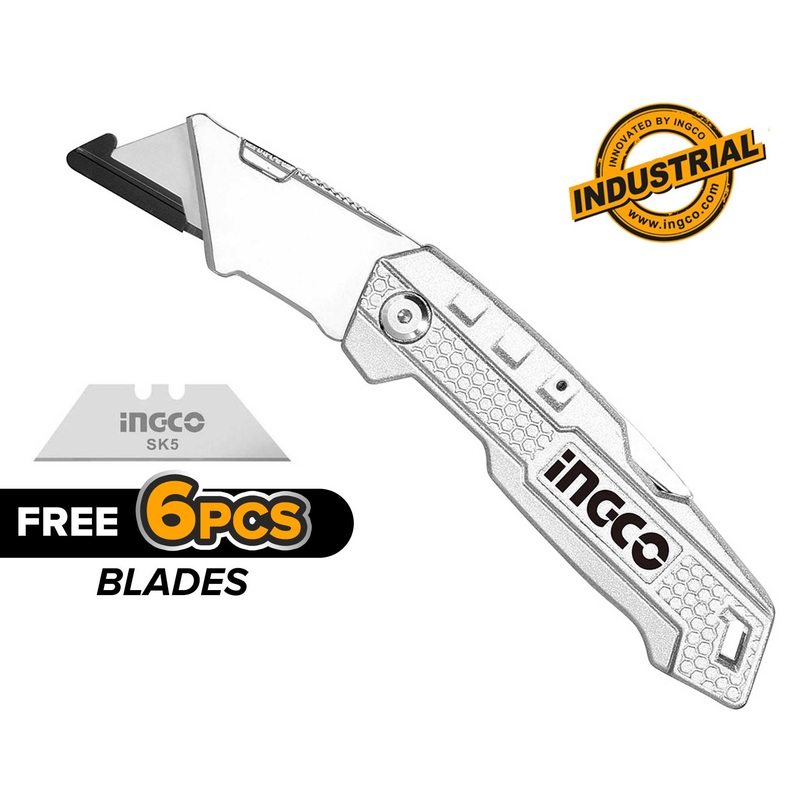 Ingco HUK6138 Folding Cutter Knife (+5 blades)