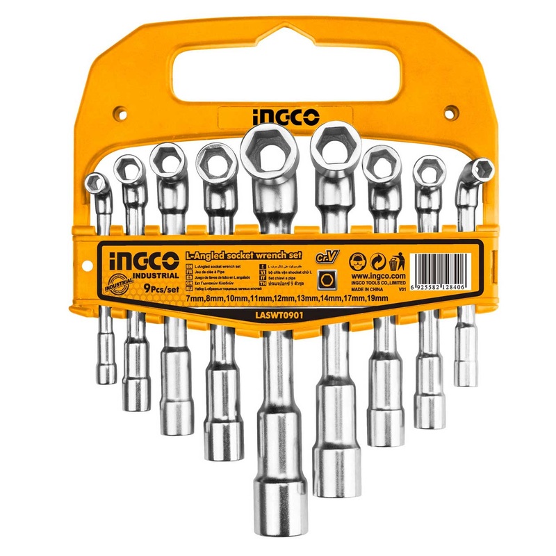 Ingco LASWT0901 9pcs L-Angle Socket Wrench Set