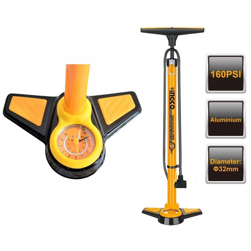 Ingco MPP3201 Tire Hand Pump Inflator (Anti-Slip Foot Pad) 160 psi