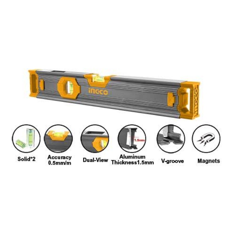 Ingco Spirit Level Bar (Powerful Magnetic Base) [Industrial]