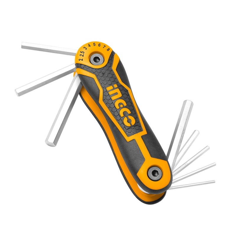 Ingco HHK14081 8pcs Foldable Hex Allen Key Wrench Set
