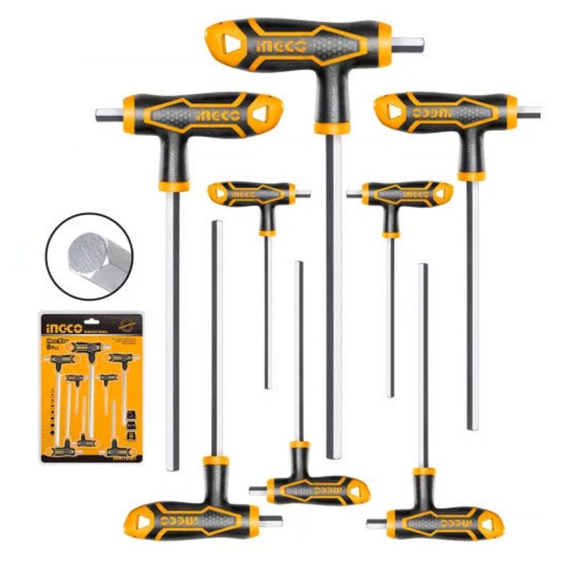 Ingco HHKT8081 8pcs Hex Allen Key Wrench Set (T-Handle)