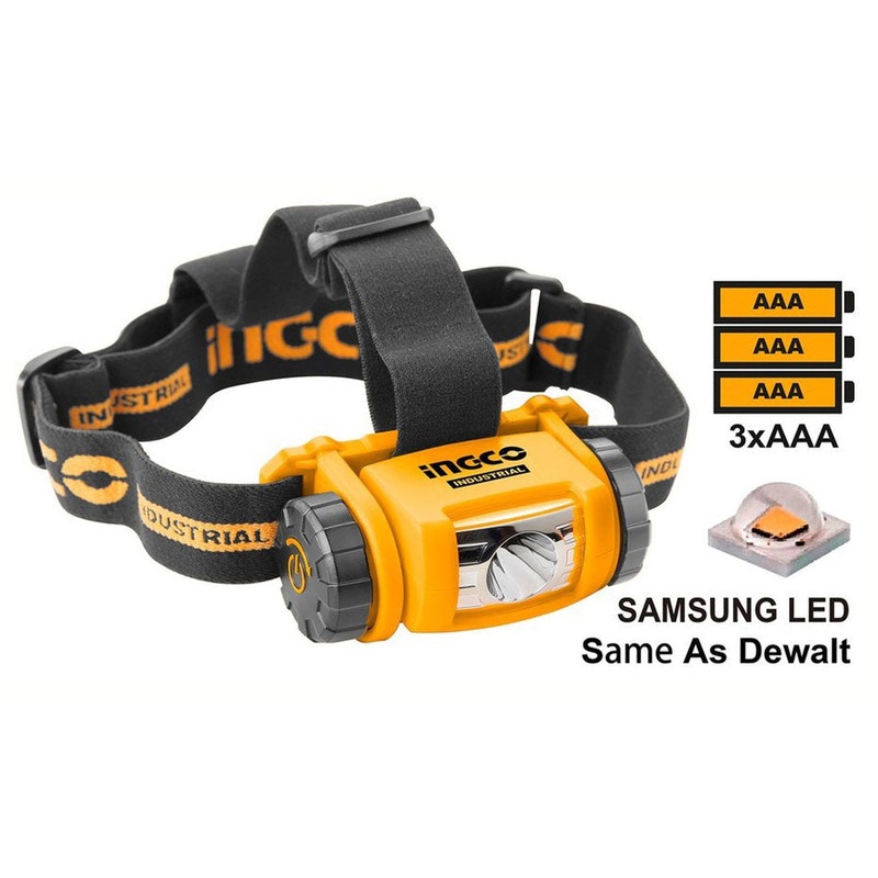 Ingco HHL013AAA2 Head Lamp / Light 180 lumens (AAA)