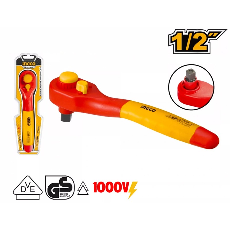Ingco HIRTH121 1/2" Drive Insulated Ratchet Wrench 1000V
