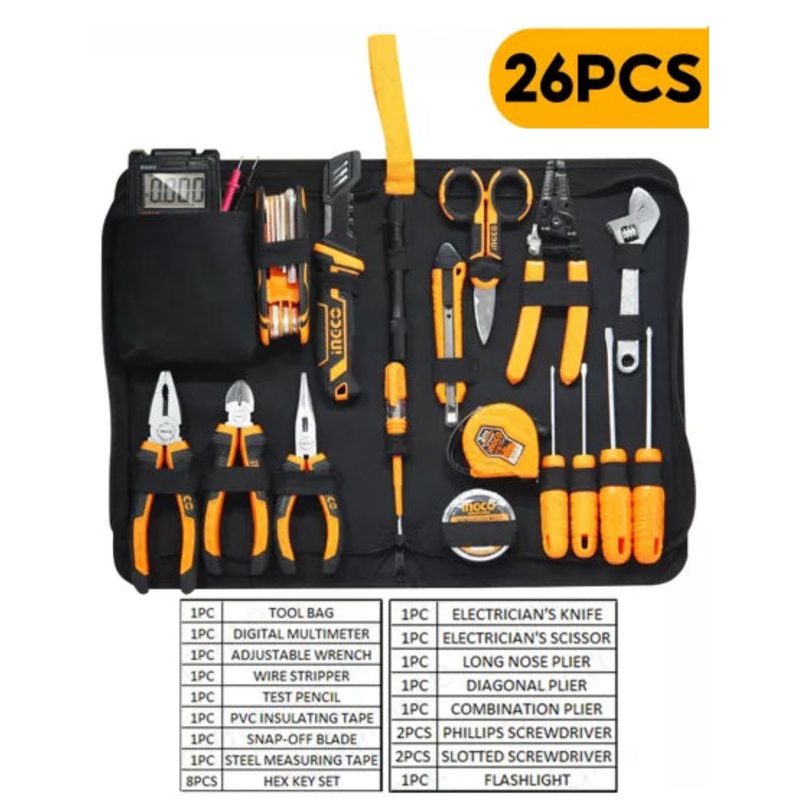 Ingco HKETS0261 26pcs Electricians Tool Kit Set