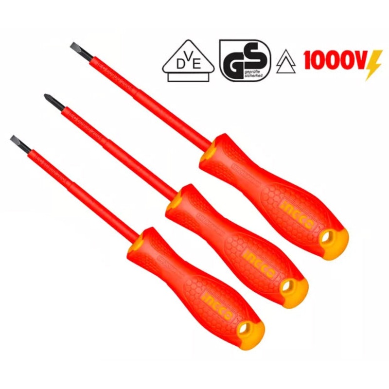 Ingco HKISD0308 3pcs Insulated VDE Screwdriver Set 1000V