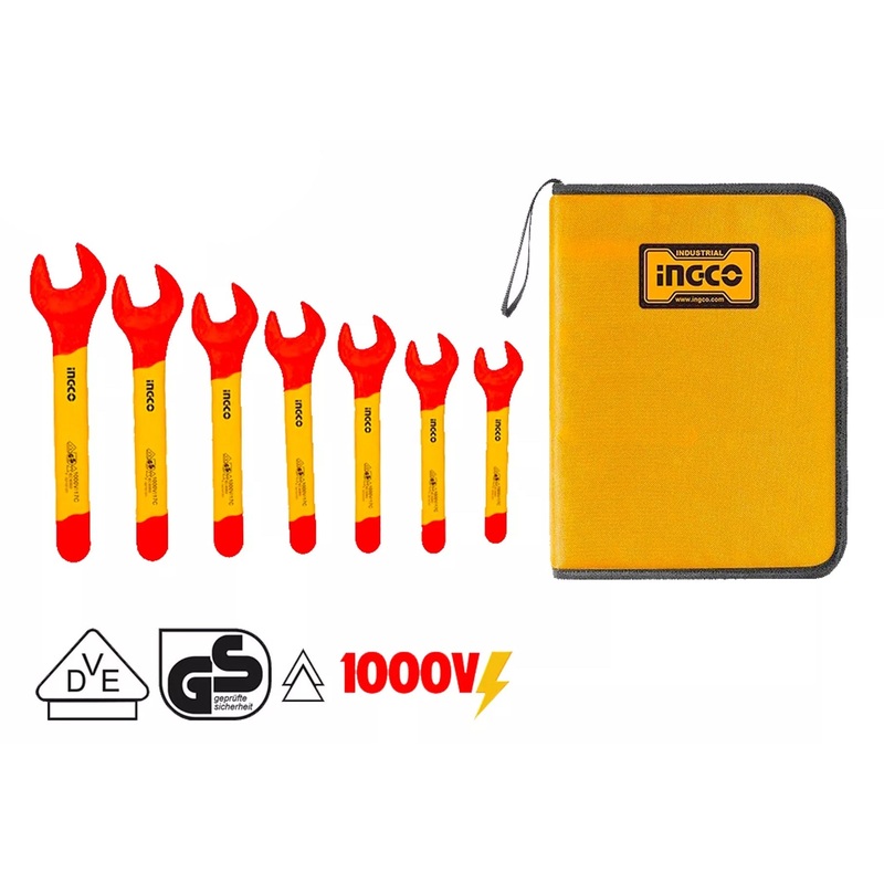 Ingco HKISPA0701 7pcs Insulated Open End Spanner Wrench Set 1000V
