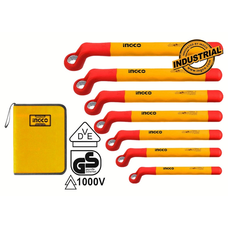 Ingco HKISPA0702 7pcs Insulated VDE Ring / Box Wrench Set