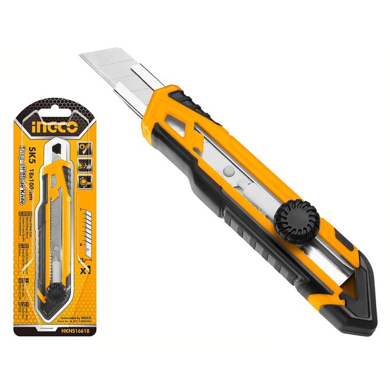Ingco HKNS16618 Snap Off Blade Cutter Knife 18mm (Round Push)