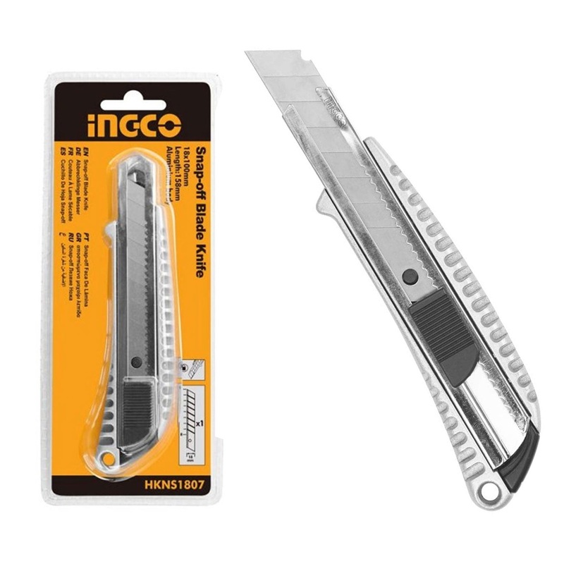 Ingco HKNS1807 Snap-Off Blade Cutter Knife (Zinc Alloy Body)
