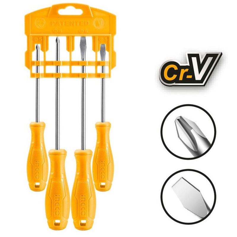 Ingco HKSD0458 4pcs Screwdriver Set