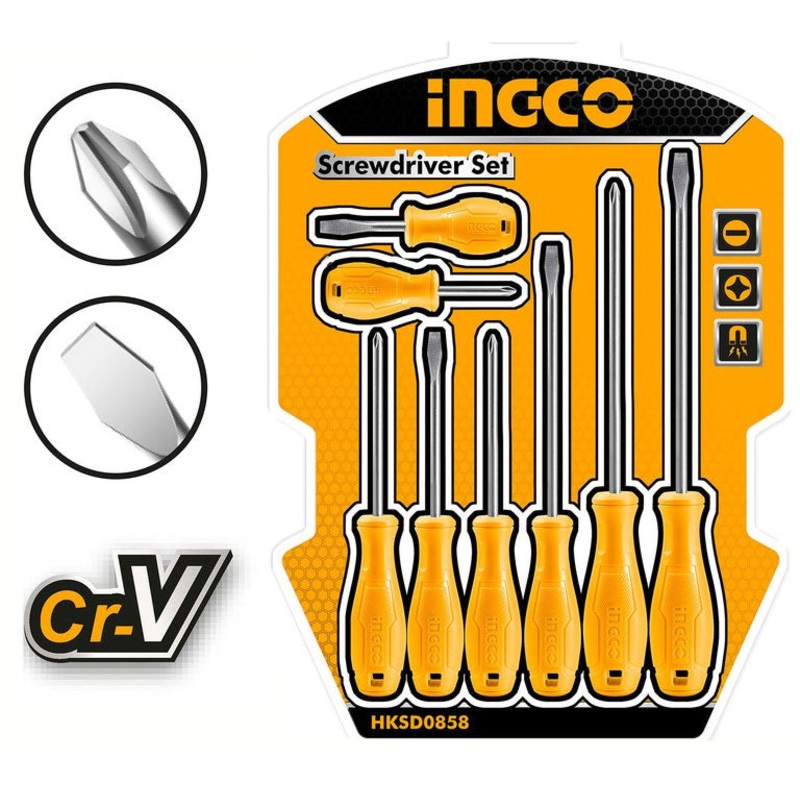 Ingco HKSD0858 8pcs Screwdriver Set