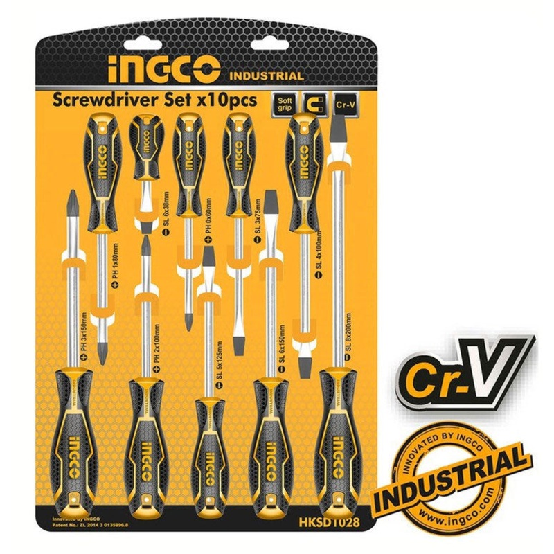 Ingco HKSD1028 10pcs Screwdriver Set