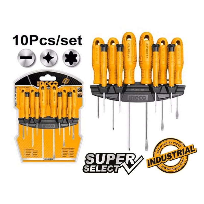 Ingco HKSD1058 10pcs Screwdriver & Precision Screwdriver Set (SS)