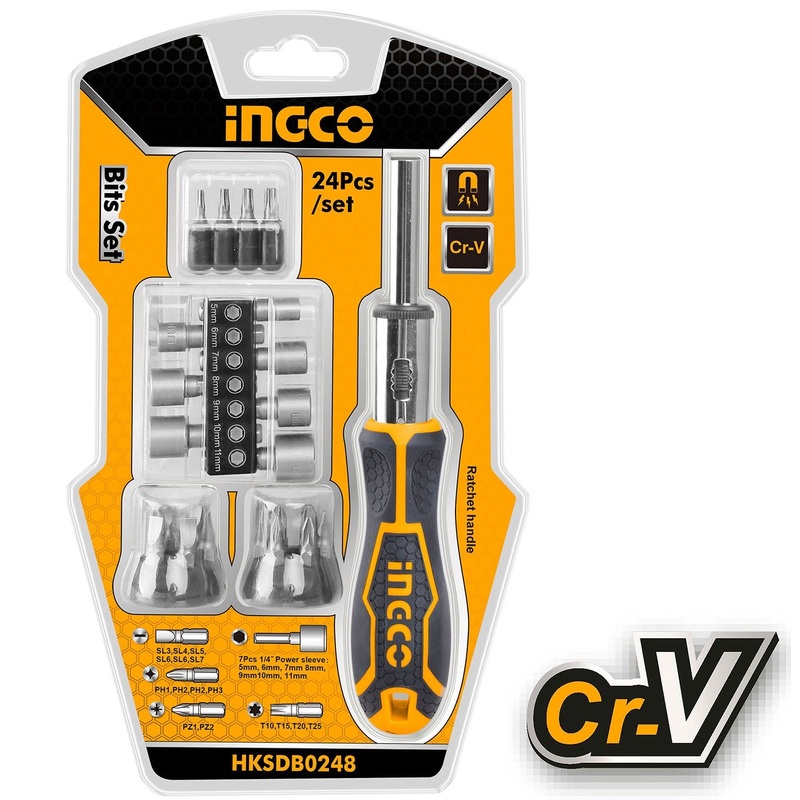 Ingco HKSDB0248 24pcs Interchangeable Screwdriver Set