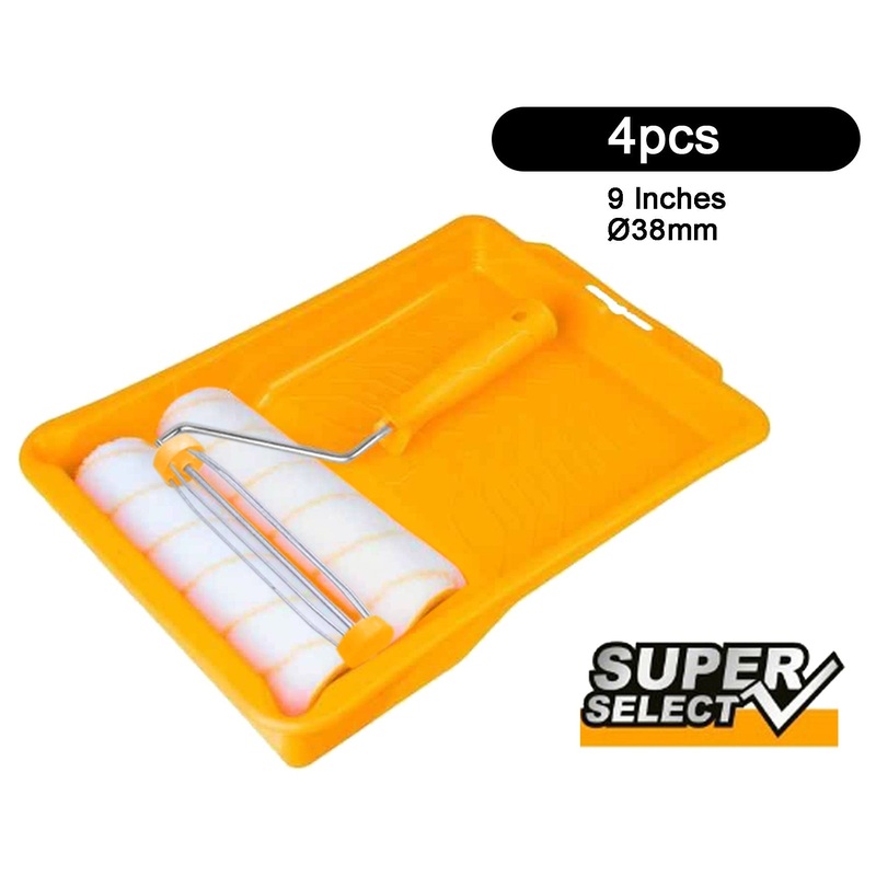 Ingco HKTCB042306 4 in 1 Cylinder Paint Roller with Tray Set 9" (Micro Fibre) [SS]