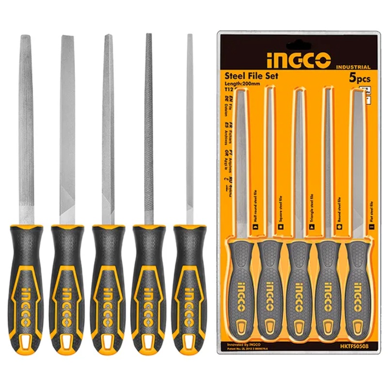 Ingco HKTFS0508 5pcs Steel File Bastard Set