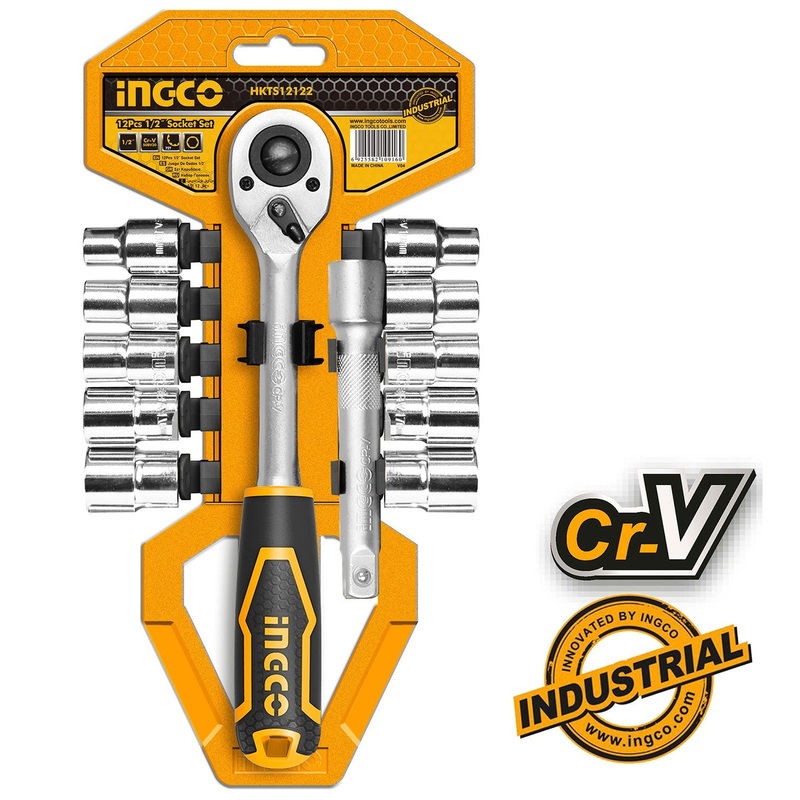 Ingco HKTS12122 12pcs Socket Wrench Set 1/2" Drive