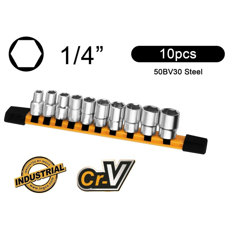Ingco HKTS14103 10pcs Socket Wrench Set 1/4" Drive