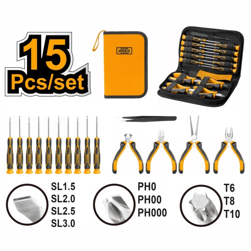 Ingco HKTTS0151 15pcs Precision Tools Set
