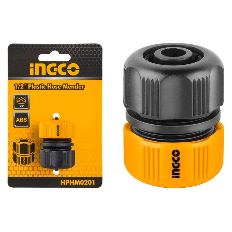 Ingco HPHM0201 Plastic Garden Hose Mender / Repair Fitting 1/2"