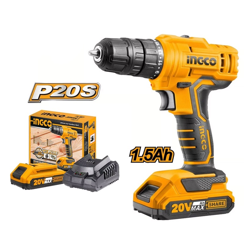 Ingco CDLI20011 20V Cordless Li-Ion Cordless Drill 20V SS