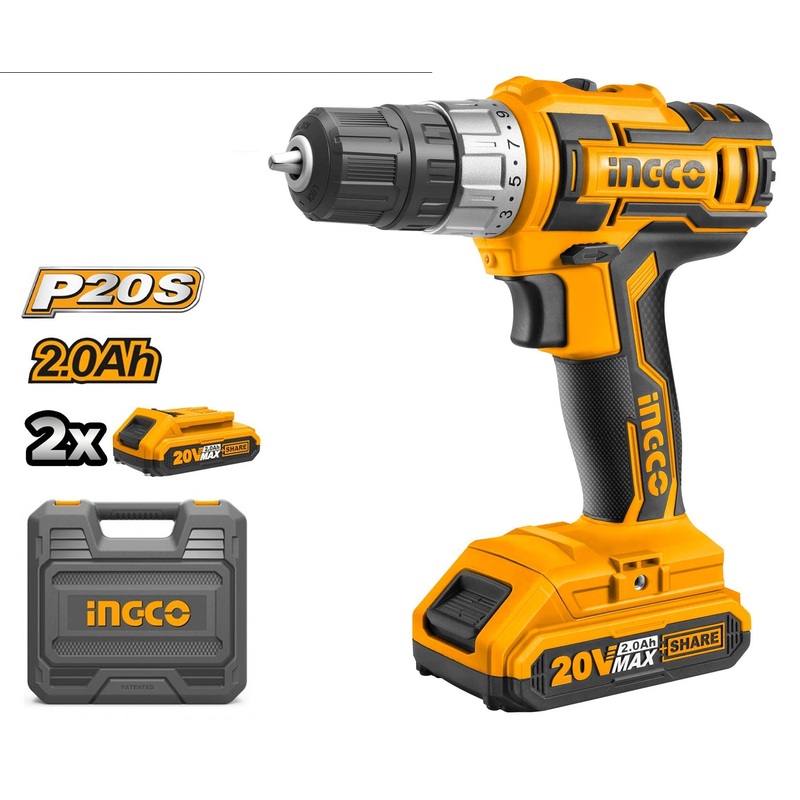 Ingco CDLI200215 20V Cordless Li-Ion Cordless Drill 20V SS