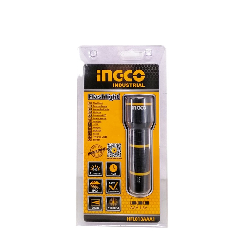 Ingco HFL013AAA1 Flashlight 135 lumens (Use 3AAA Battery)