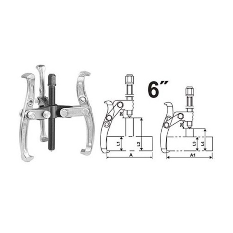 Ingco HGP08036 Three Jaws Puller 6"
