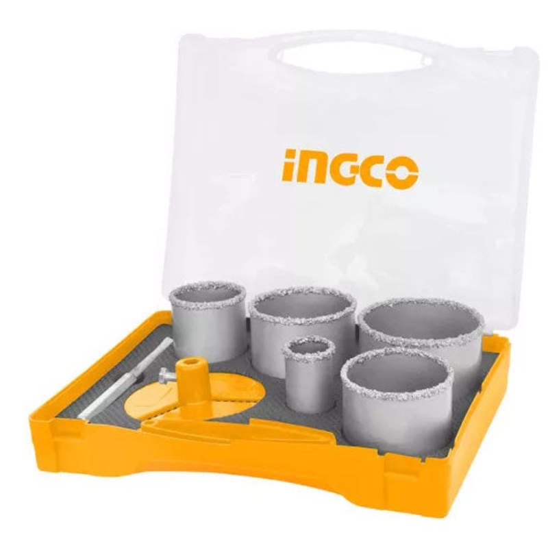 Ingco AKCH0071 Carbide Gritted Hole Saw Set