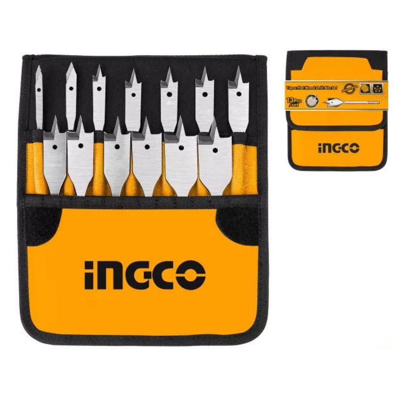 Ingco AKD41301 13PCS Flat Wood Drill Bits Set