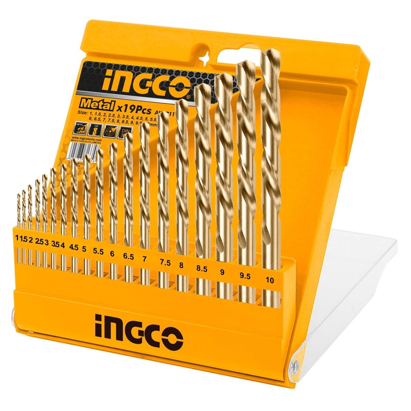 Ingco AKDB1195 19pcs Cobalt HSS Drill Bit Set