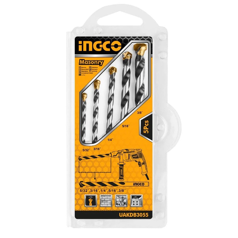Ingco AKDB3055 5pcs Masonry Drill Bit Set