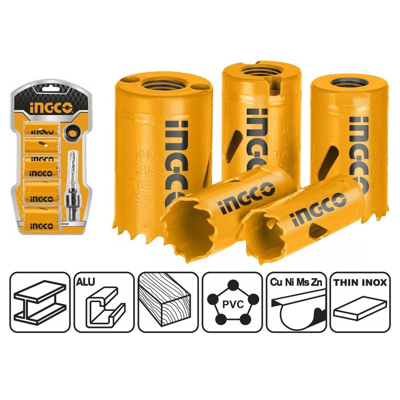 Ingco AKH0071 Bi-Metal Hole Saw Set