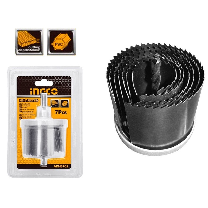 Ingco AKHS702 7pcs Hole Saw Set 2" SS
