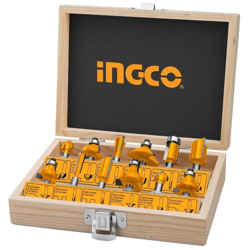 Ingco AKRT12121 12pcs Router Bit Set 1/2"