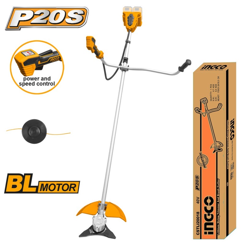 Ingco CSTLI20018 20V/40V Cordless Grass Trimmer /  String Trimmer BL Motor (Bare)