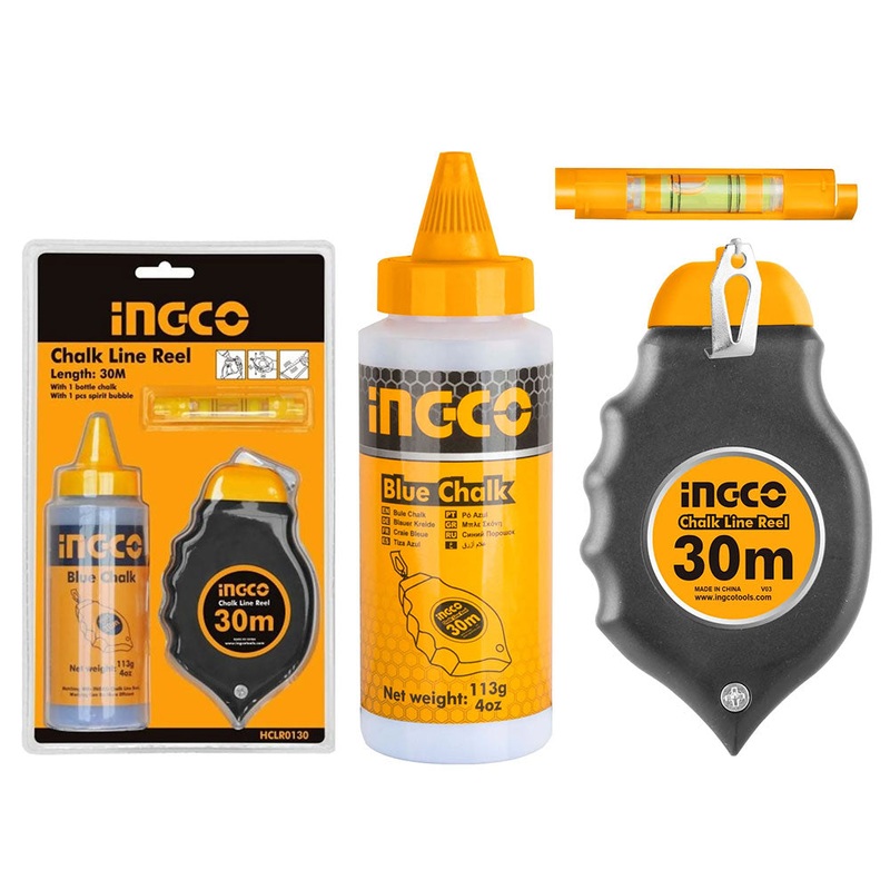 Ingco HCLR0130 Chalk Line Level Reel Set