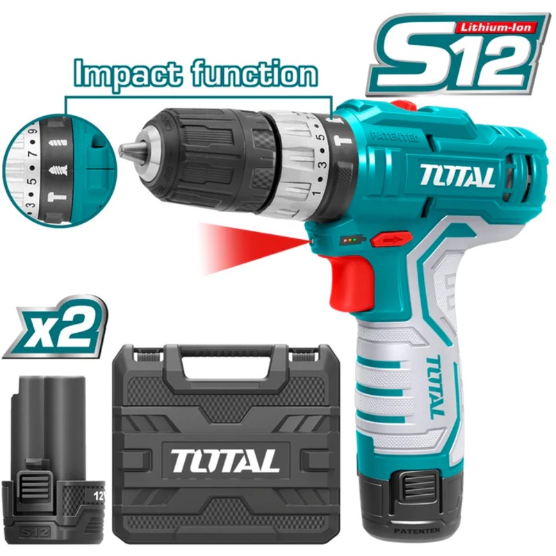 Total TIDLI1232 12V Cordless Hammer Drill