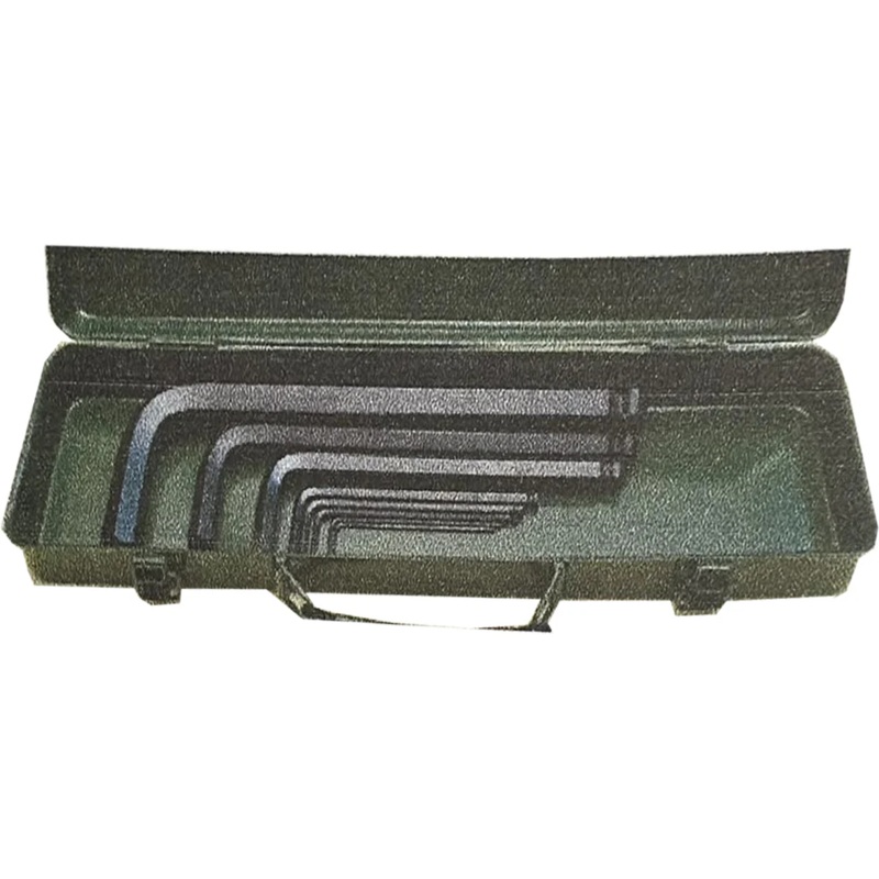 S-Ks Extra Long Arm Ball Point End Hex Allen Wrench Set with Metal Case (Black Finish)
