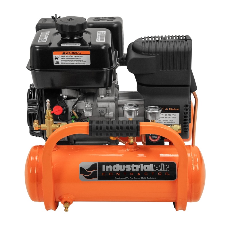 Contractor 4 Gallon Gas Air Compressor, 196cc Kohler SH270 Engine, Direct Drive Pump, 55 dB Quiet Operation, Portable Gas Air Compressor, Durable and Efficient Design