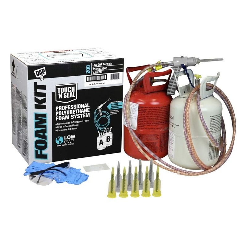 DAP 7565002200 Touch 'n Seal 200 BF Low GWP 1.75 PCF FR ICC Closed Cell Spray Foam Insulation Kit with Pre-Connected Hoses