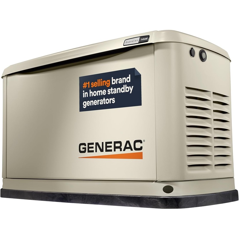 Generac Guardian 14kW Home Standby Generator, Durable All Aluminum, WiFi Enabled with G-Force Engine, Easy to Use, Whole House Power Backup, Smart Outage Solution - Bisque