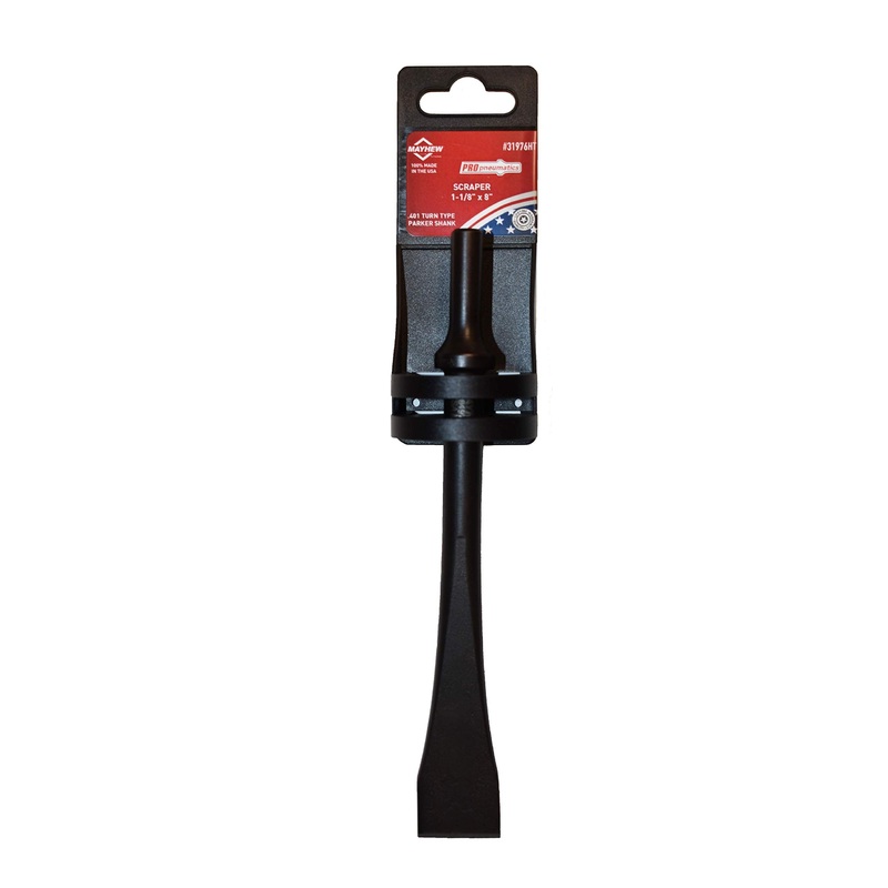 Mayhew Tools 31976HT Pneumatic Scraper, 1-1/8" x 8" Hang Tag, Black Oxide Finish